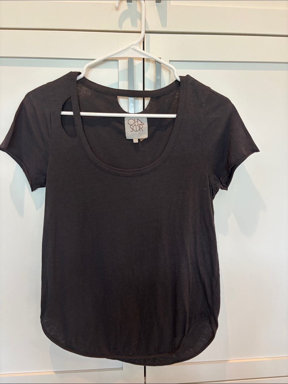 Chaser Black Scoop Neck Short Sleeve Tee - Women's